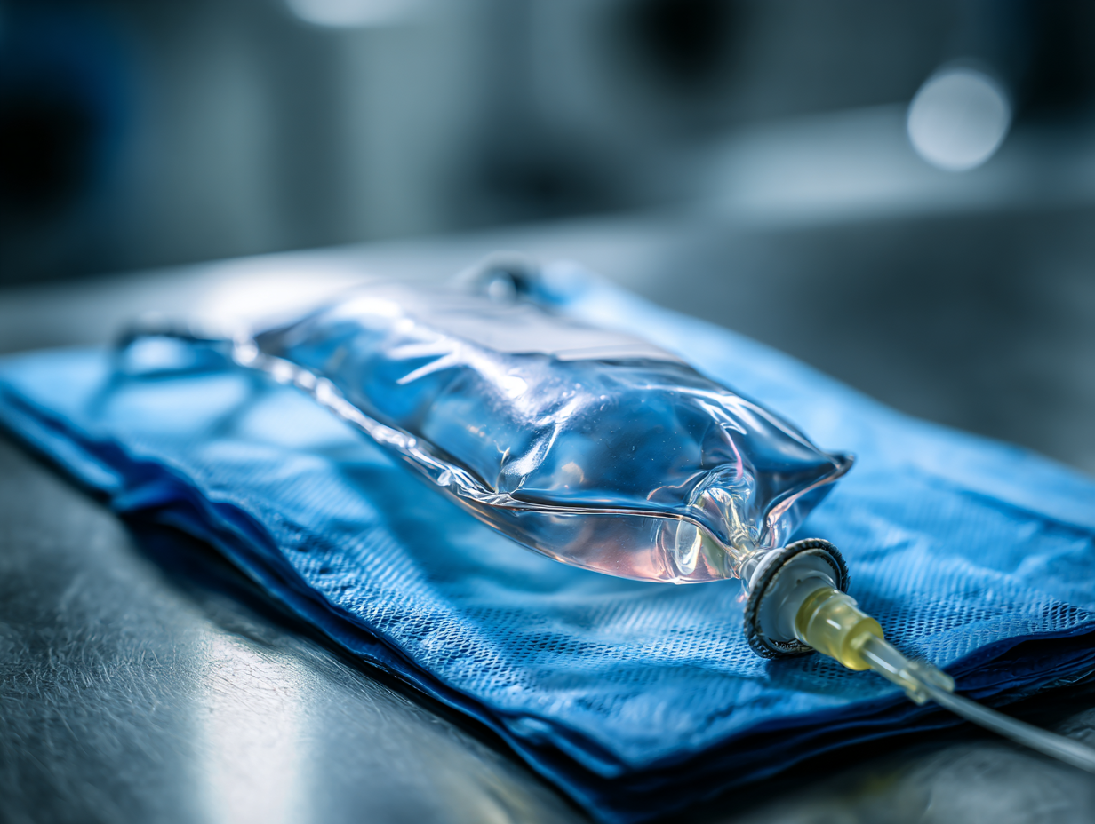 IV bag in modern clinic